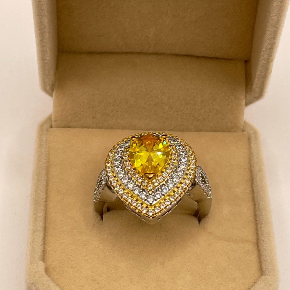 925 BRIDAL ENGAGMENT WEDDING RING - Picture 6 of 7